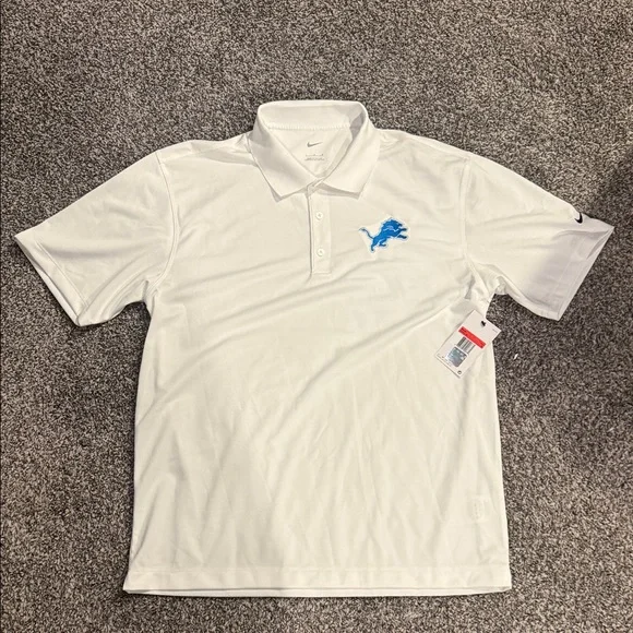 Nike Men's Detroit Lions White Dri-FIT Polo - Picture 1 of 7